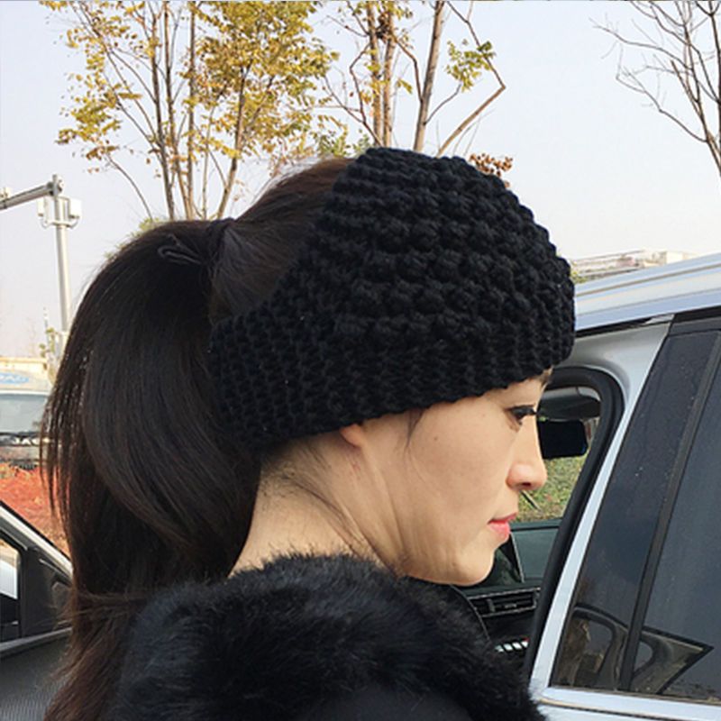 Women Winter Warm Knitted Ear Warmer Headband Wide Floral Hair Accessory