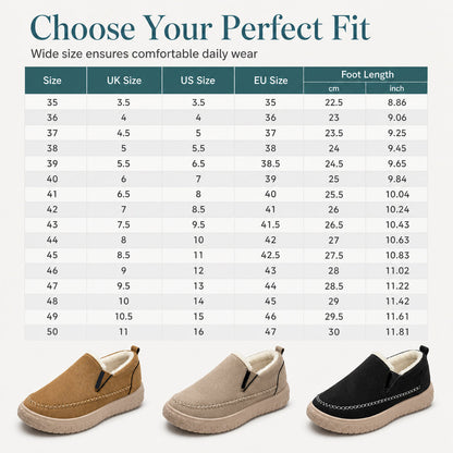 Women's Slip On Snow Boots Warm Comfortable Non Slip Winter Cotton Shoes with Wide Fit