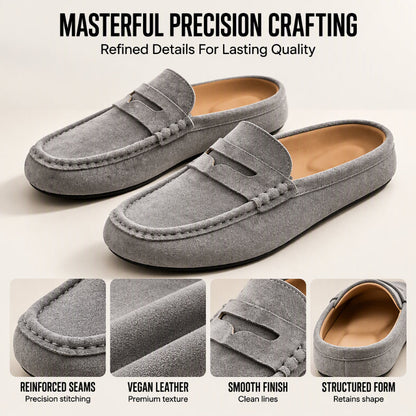 Men's Faux Suede Platform Slip-On Half Slippers🥠𝙁𝙧𝙚𝙚 𝙎𝙝𝙞𝙥𝙥𝙞𝙣𝙜