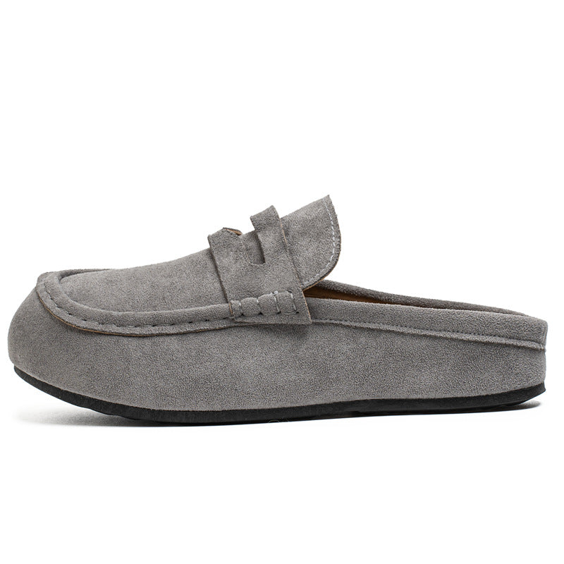 Men's Faux Suede Platform Slip-On Half Slippers🥠𝙁𝙧𝙚𝙚 𝙎𝙝𝙞𝙥𝙥𝙞𝙣𝙜