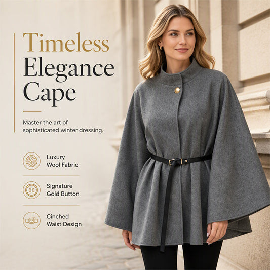 🌸 Women's Elegant Stand Collar Cape Coat