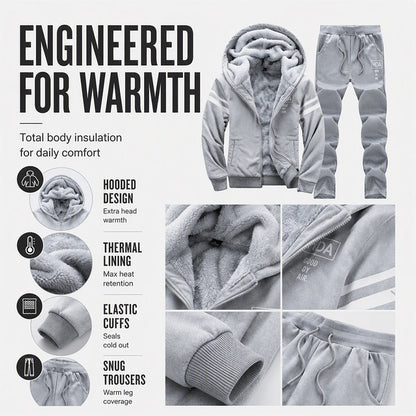 Men's Thickened Hooded Sweatshirt & Pants Set
