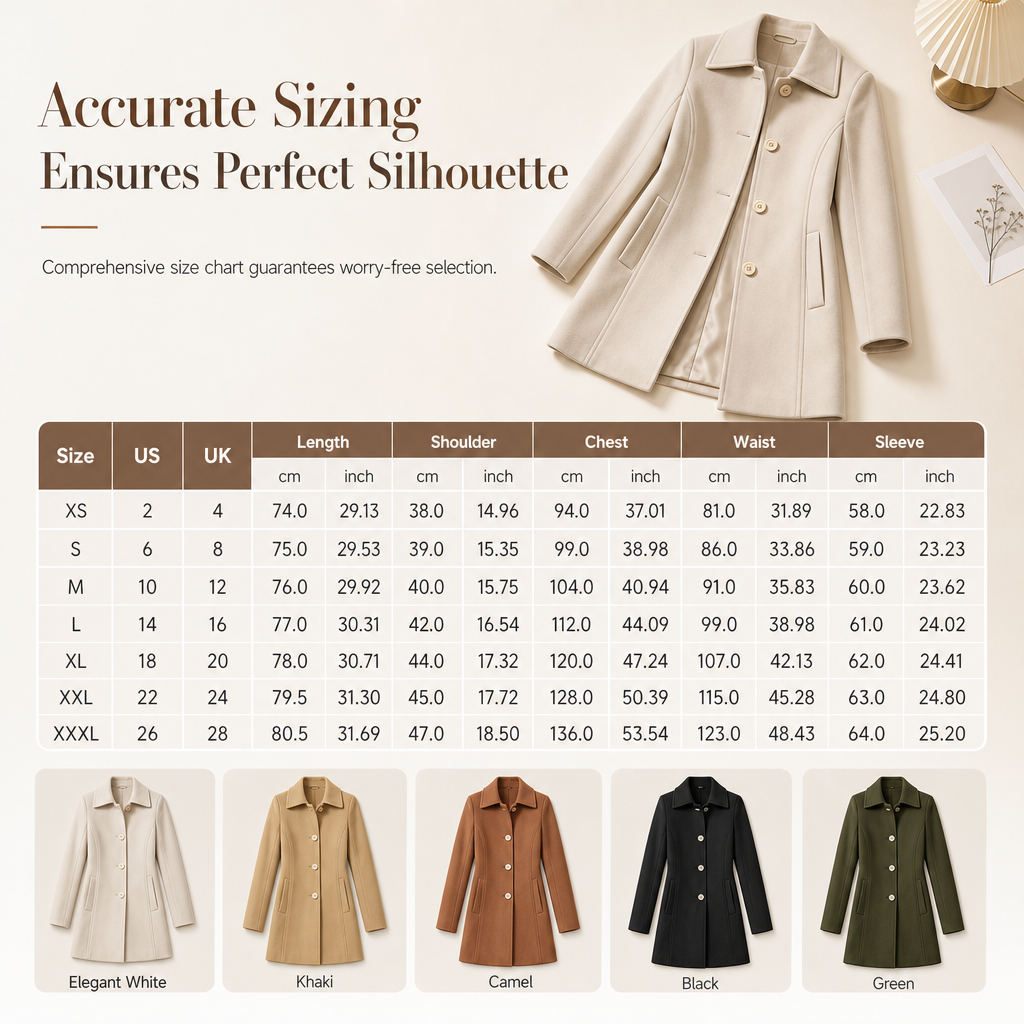 Women Elegant Mid-Length Plaid Trench Coat Versatile Autumn Winter