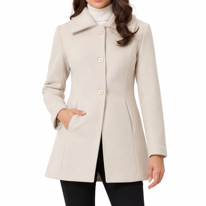 Women Elegant Mid-Length Plaid Trench Coat Versatile Autumn Winter