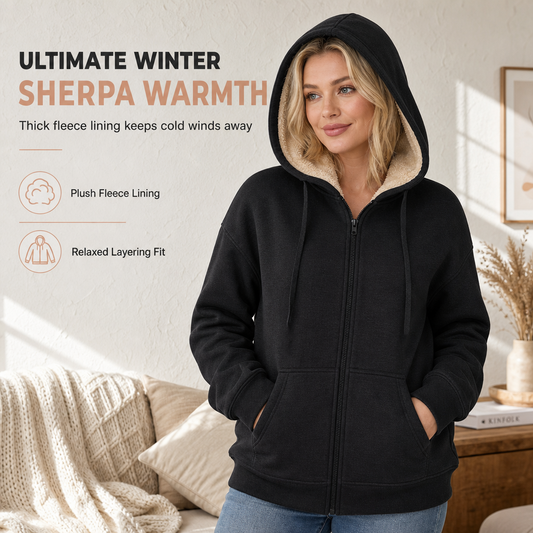 Women's Winter Warm Fleece Hooded Sweatshirt