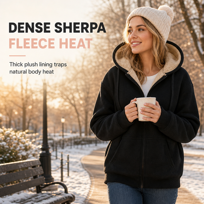 Women's Winter Warm Fleece Hooded Sweatshirt