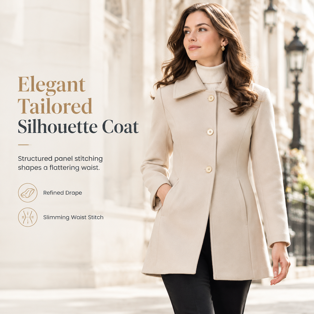 Women Elegant Mid-Length Plaid Trench Coat Versatile Autumn Winter