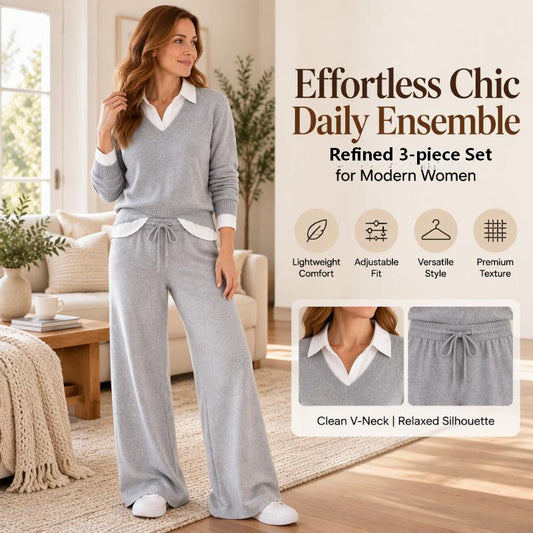 ☕️ Women's Casual Cozy Knit 3-Piece Set