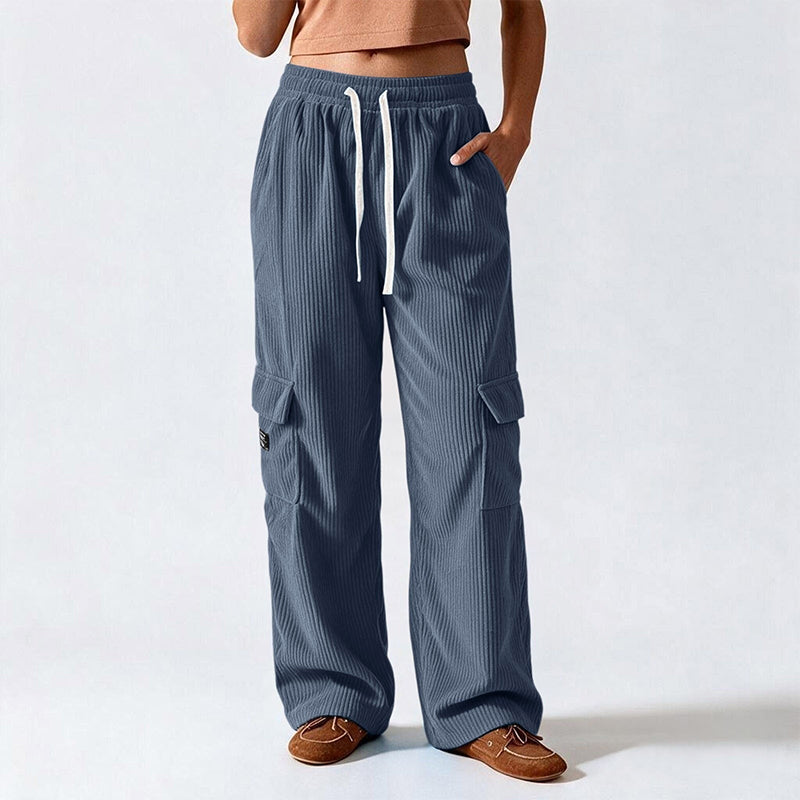 Women's Casual Retro Corduroy Cargo Pants