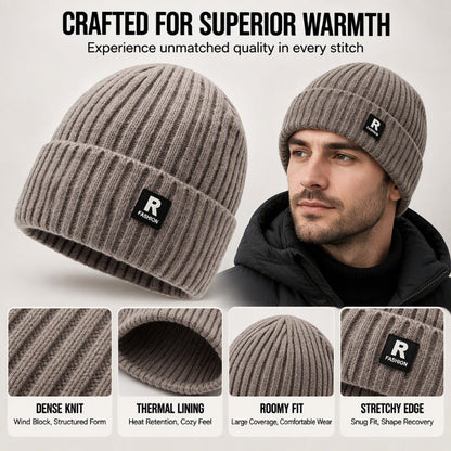 🧢 Easy Streetwear Style, Cozy Head Warmth | Men's Slouchy Knit Warm Skull Cap