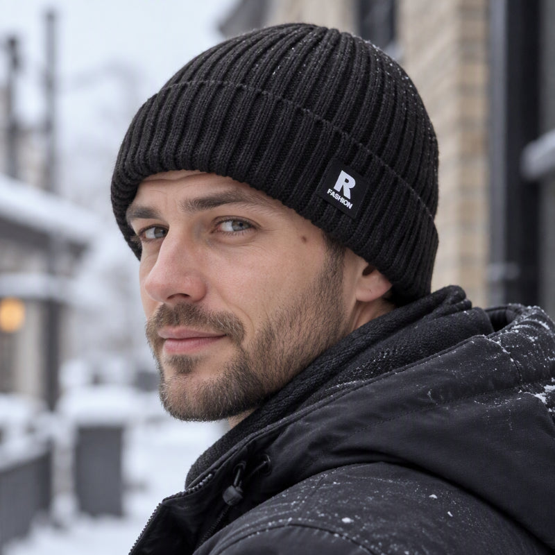 🧢 Easy Streetwear Style, Cozy Head Warmth | Men's Slouchy Knit Warm Skull Cap