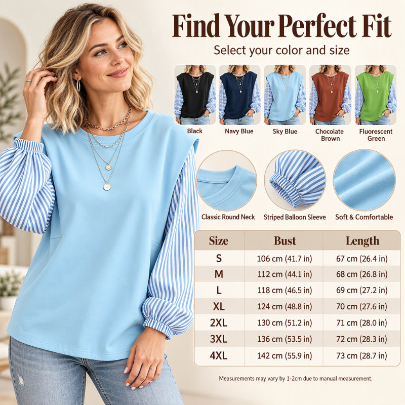 Women's Casual Patchwork Long Sleeve Top