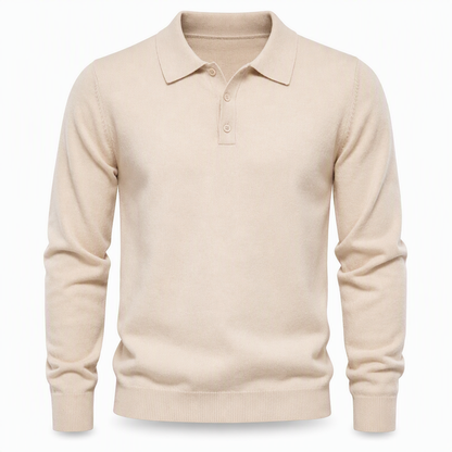 Men's Solid Color Long Sleeve Knit Shirt Pullover Sweater