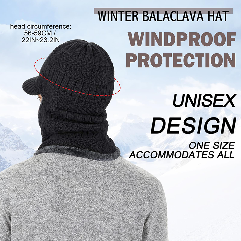 3-In-1 Winter Balaclava Thermal Hood with Visor