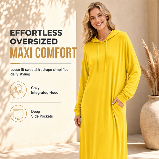 Women's Solid Color Casual Hooded Dress