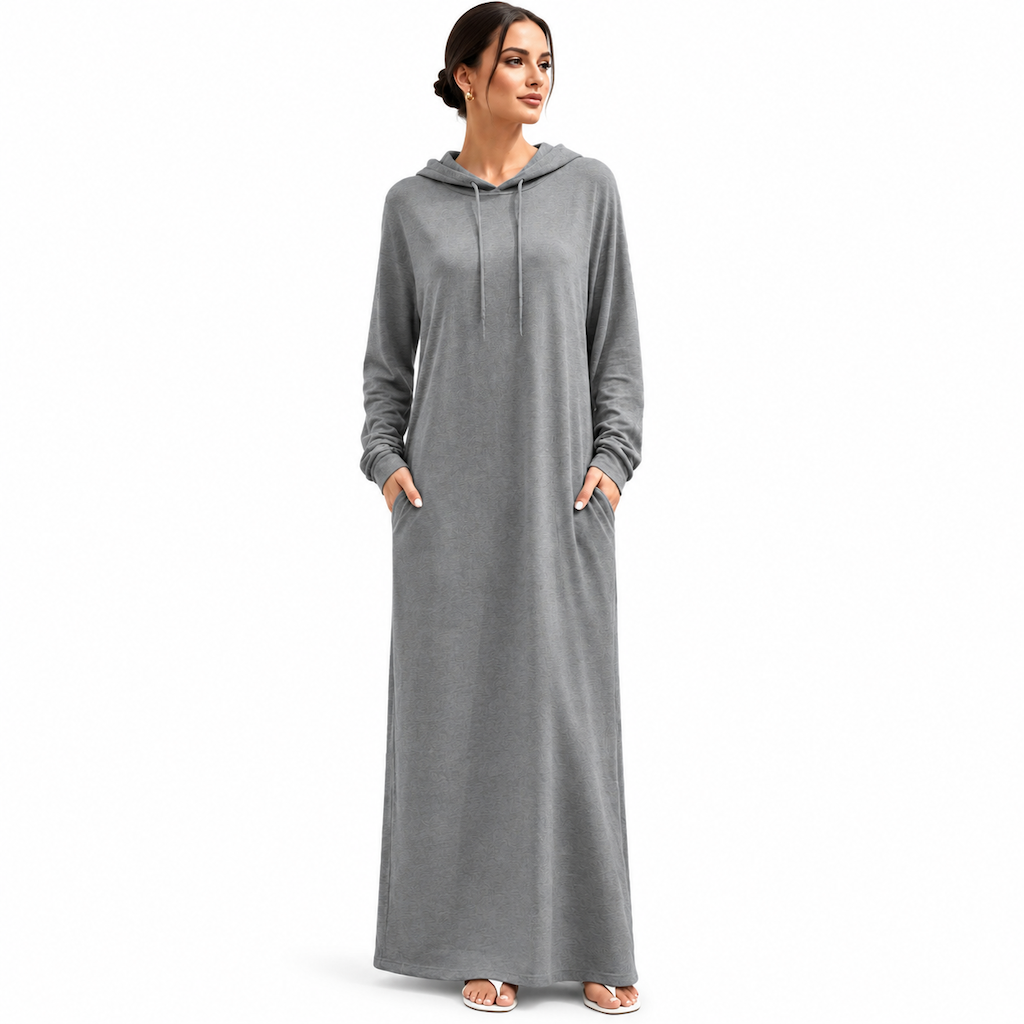 Women's Solid Color Casual Hooded Dress