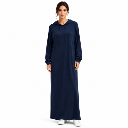 Women's Solid Color Casual Hooded Dress
