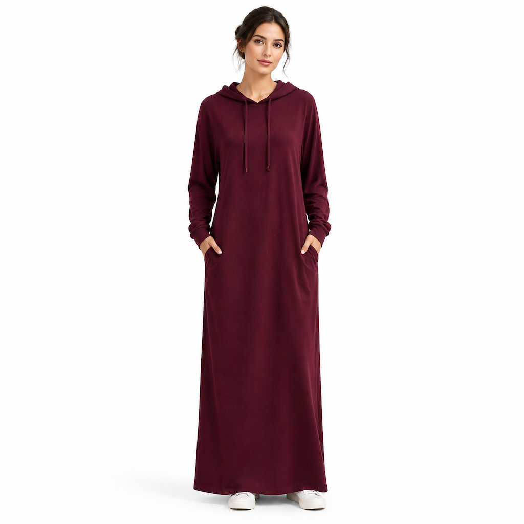 Women's Solid Color Casual Hooded Dress