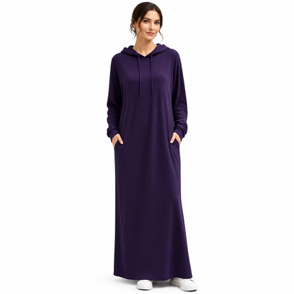 Women's Solid Color Casual Hooded Dress