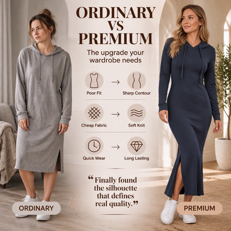 🖤 Women's Slim-Fit Hooded Bodycon Dress