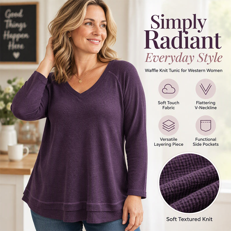 💜 Women's Textured Stitch Raglan Sleeve Sweatshirt