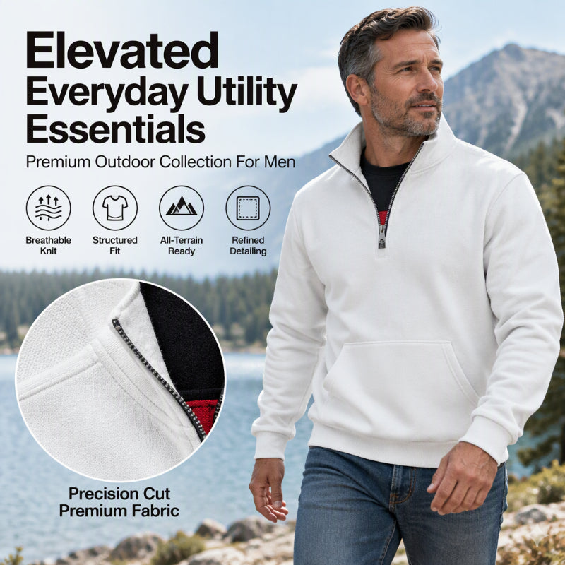 🧥 Toasty Warmth, Easy Layered Comfort | Men's Warm Half-Zip Sweatshirt