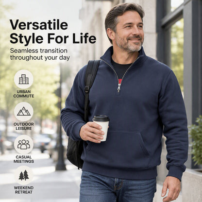 🧥 Toasty Warmth, Easy Layered Comfort | Men's Warm Half-Zip Sweatshirt