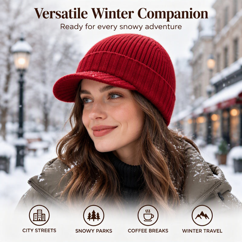 Unisex Warm Knit Beanie with Brim