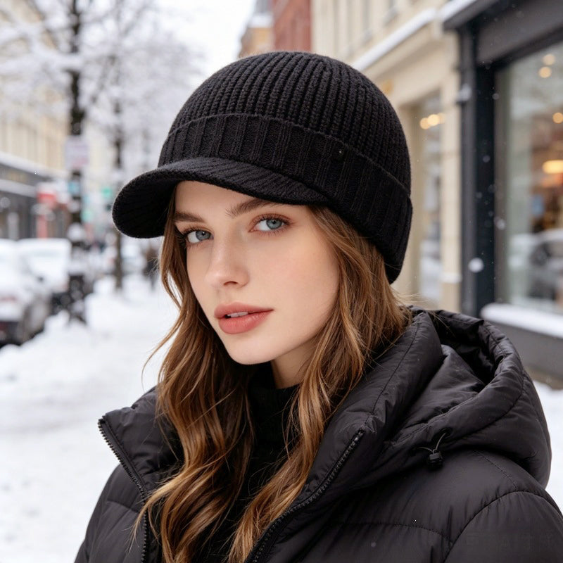 Unisex Warm Knit Beanie with Brim