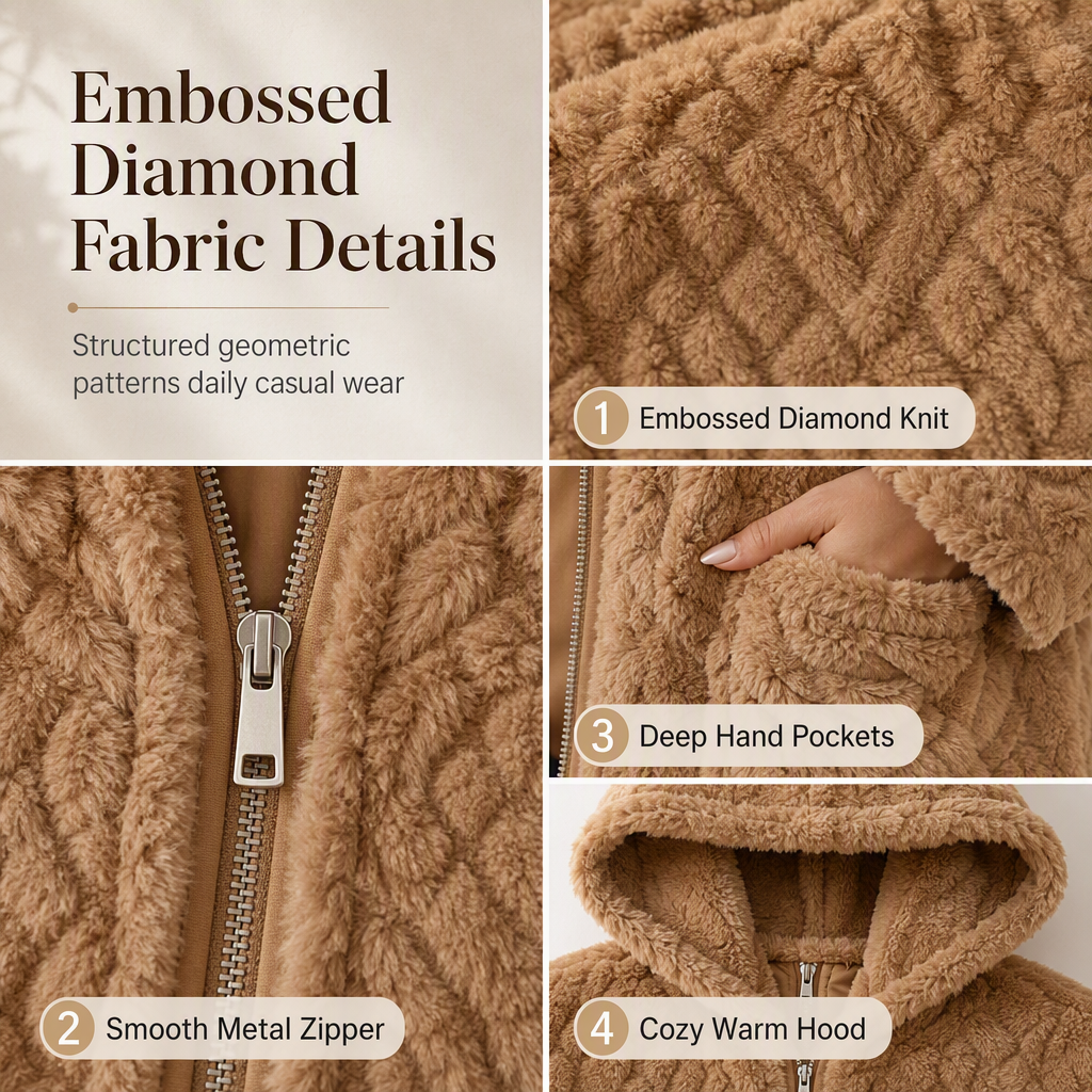 ☁️ Cloud-Soft Comfort, Easy Layering | Women's Casual Plush Solid Color Cardigan