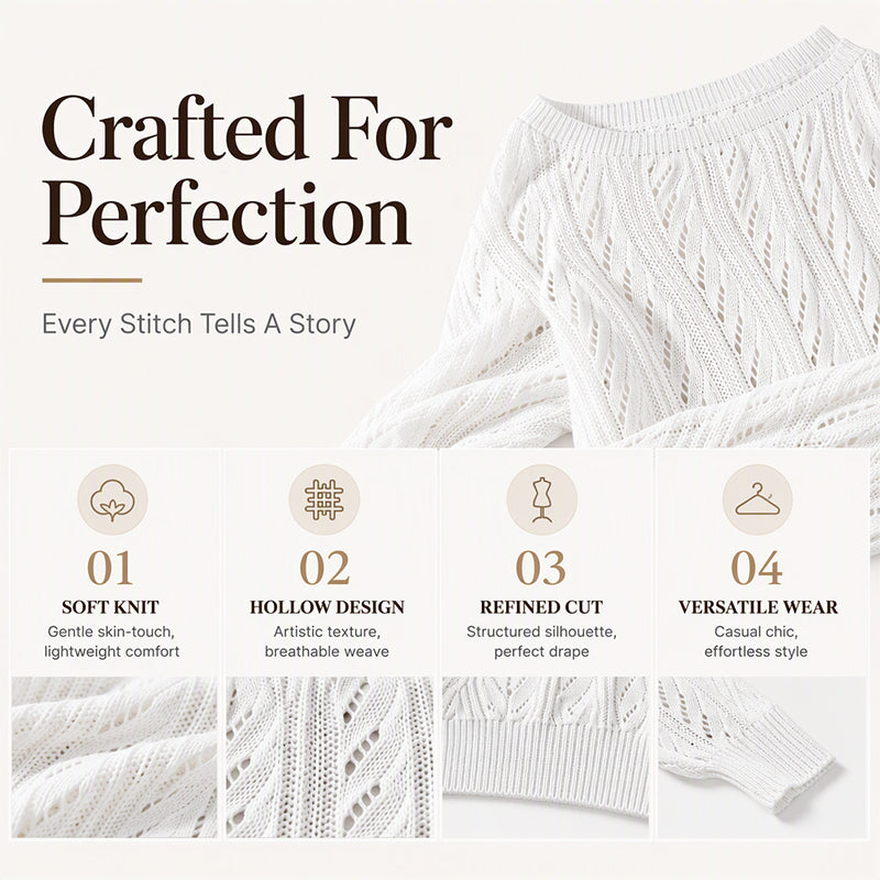 🧶 Elegant Shoulder Line, Waist-Framing Fit | Women's Off-The-Shoulder Cropped Knit Sweater