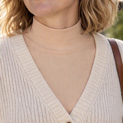 Women's Versatile Ribbed Knit Fake Collar