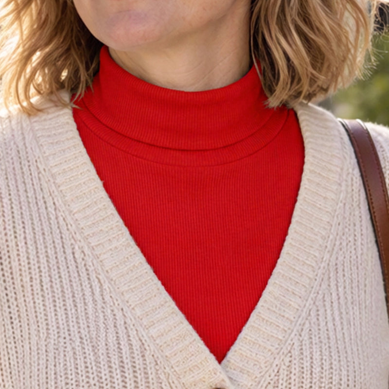 Women's Versatile Ribbed Knit Fake Collar
