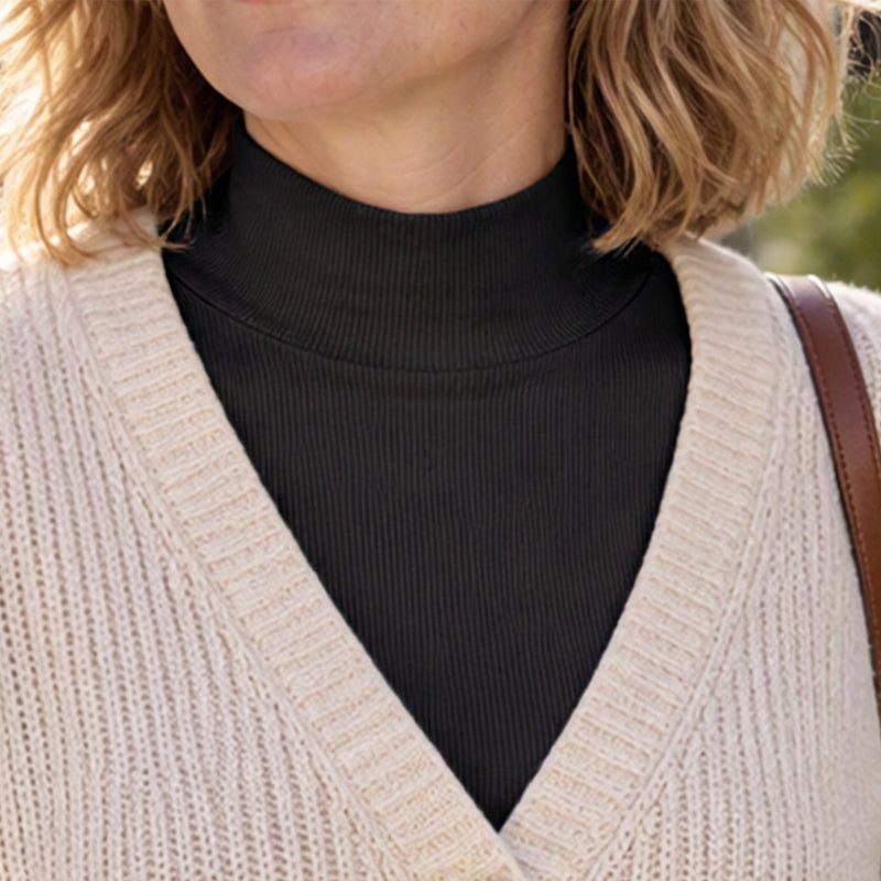 Women's Versatile Ribbed Knit Fake Collar