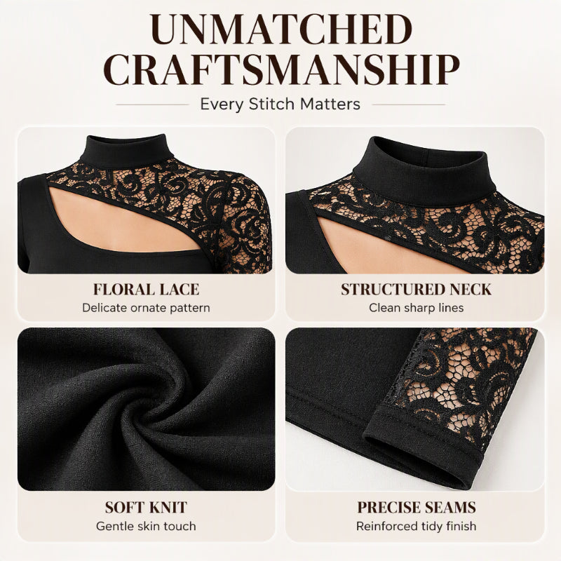 Women's Chic Asymmetrical Cutout Lace Top