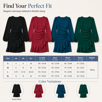 Women's Solid Color Puff Sleeve Bodycon Dress