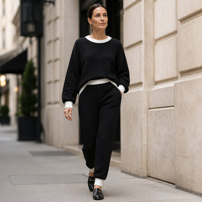 Women's Casual Waffle Knit 2-Piece Set