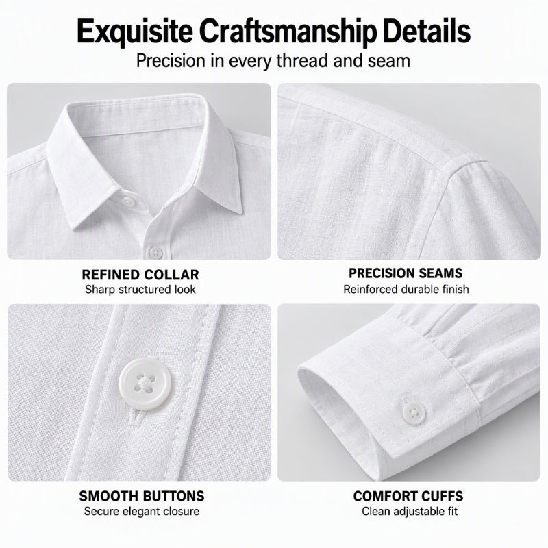 🌿 Breezy Comfort, Easy Vacation Style | Men's Casual Lightweight Breathable Linen Shirt