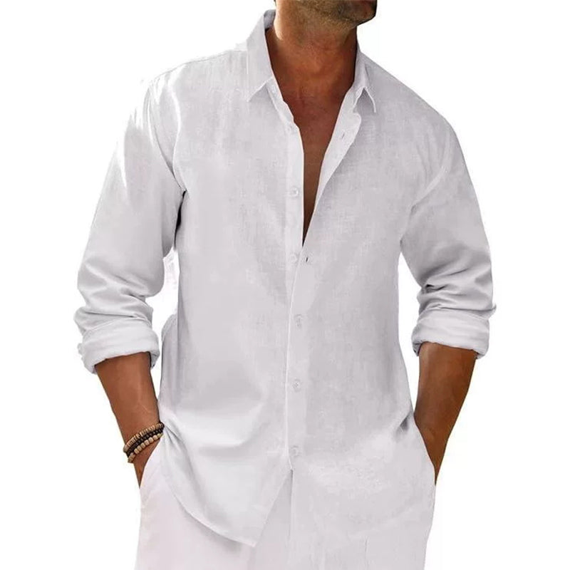 🌿 Breezy Comfort, Easy Vacation Style | Men's Casual Lightweight Breathable Linen Shirt