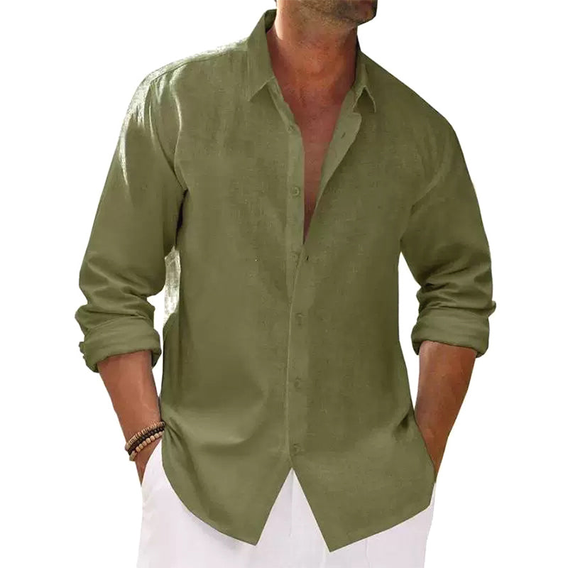 🌿 Breezy Comfort, Easy Vacation Style | Men's Casual Lightweight Breathable Linen Shirt