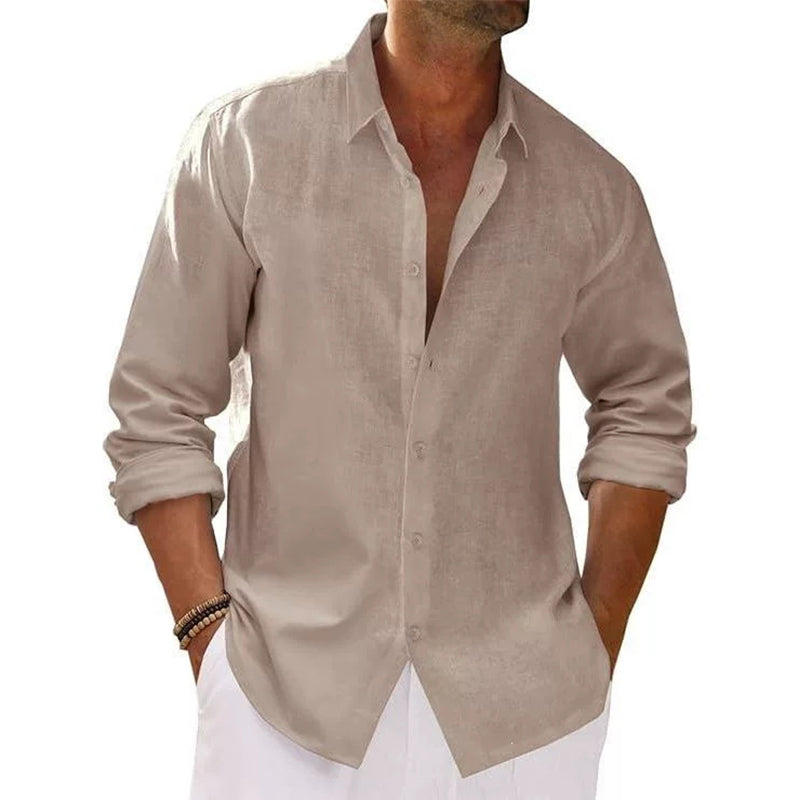 🌿 Breezy Comfort, Easy Vacation Style | Men's Casual Lightweight Breathable Linen Shirt
