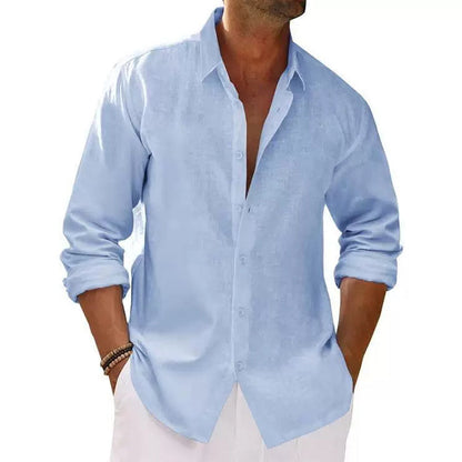 🌿 Breezy Comfort, Easy Vacation Style | Men's Casual Lightweight Breathable Linen Shirt