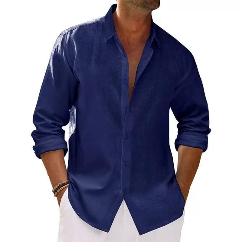 🌿 Breezy Comfort, Easy Vacation Style | Men's Casual Lightweight Breathable Linen Shirt