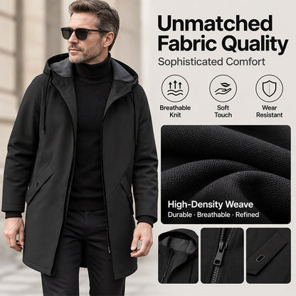 Men's Mid-Length Hooded Trench Coat