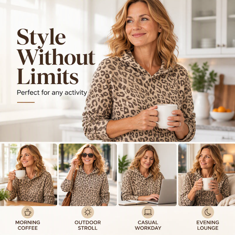 🐆 Eye-Catching Print, Easy Everyday Comfort | Women's Casual Leopard Print Sweatshirt