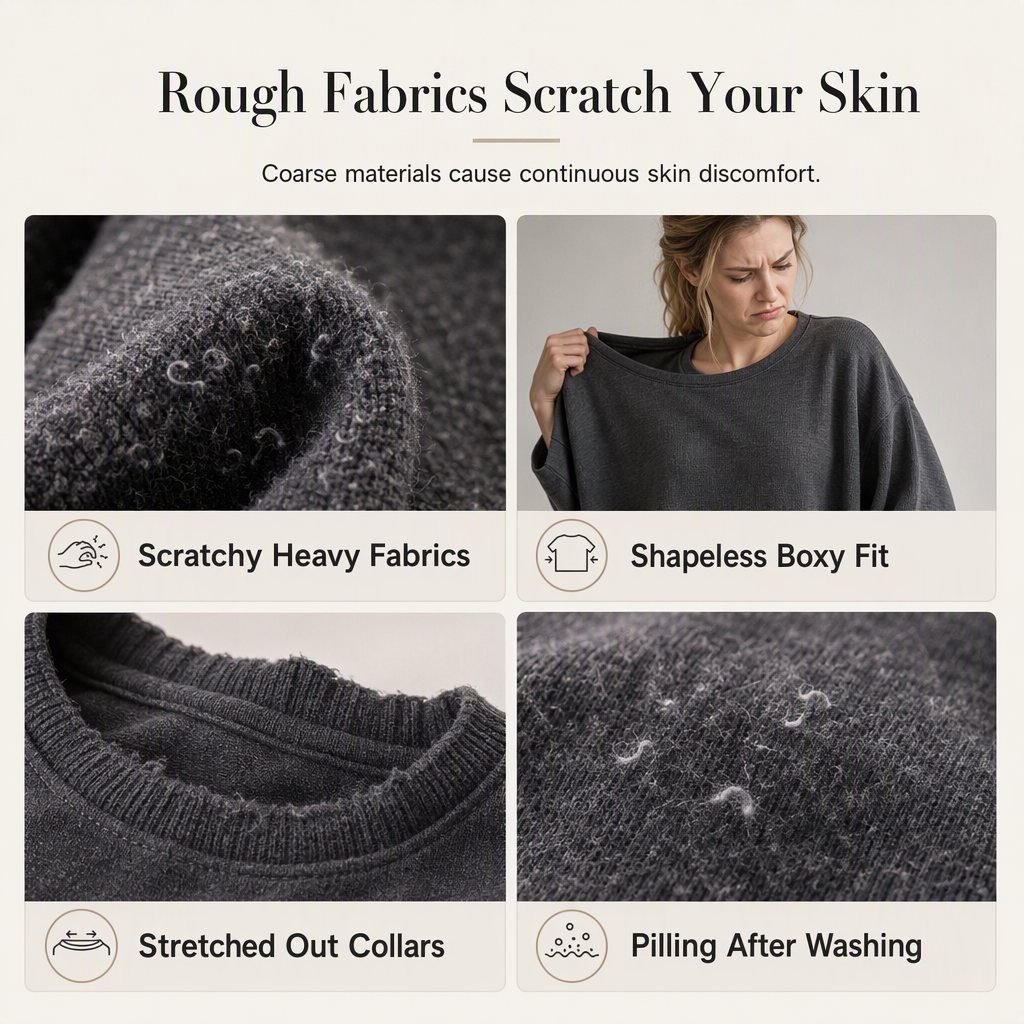 🌸 Clean Crew Neck Look | Women's Scalloped Hem Crew Neck Sweatshirt